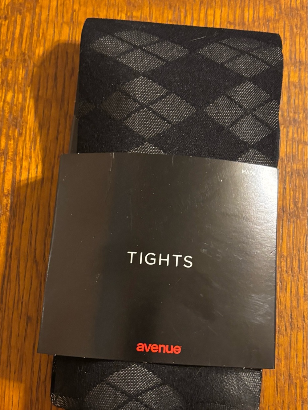 Avenue Black Sheer Patterned Tights SZ E plus see back of pkg